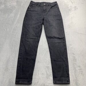 American Eagle Outfitters Mom Jeans Charcoal Gray Size 2 High Rise Rigid